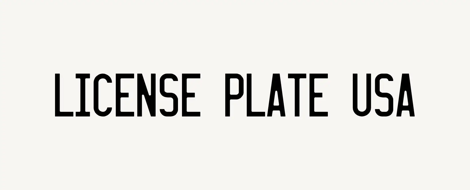 LICENSE PLATE USA Font