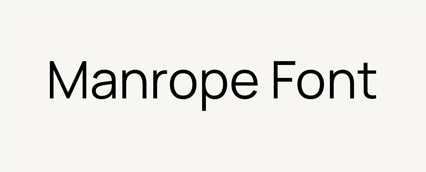 Manrope Font Free Download